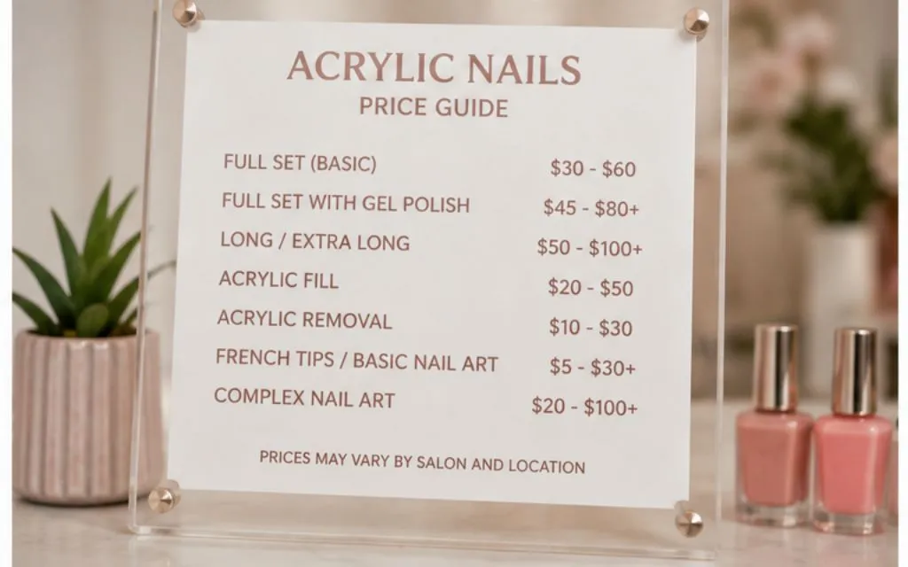 Acrylic Nail Price Guide
