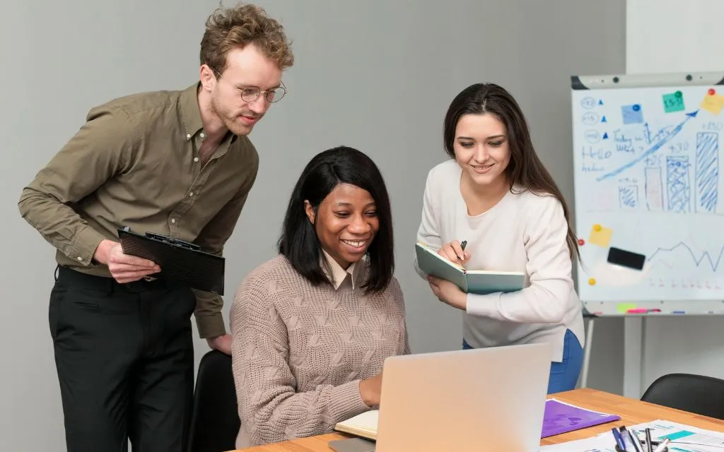 Professionals with different strengths and work styles collaborating on career-related tasks.